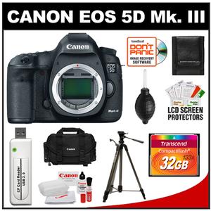 Canon EOS 5D Mark III Digital SLR Camera Body with 32GB Card + Canon Case & Tripod + Accessory Kit - Digital Cameras and Accessories - Hip Lens.com
