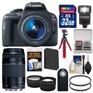 Canon EOS Rebel SL1 Digital SLR Camera & EF-S 18-55mm IS STM Lens (Black) with 75-300mm III Lens + 32GB Card + Flash + Battery + Tripod + 2 Tele\/Wide Lenses Canon EOS Rebel SL1 Digital SLR Camera & EF-S 18-55mm IS STM Lens (Black) with 75-300mm III Lens + 32GB Card + Flash + Battery + Tripod + 2 Tele\/Wide Lenses