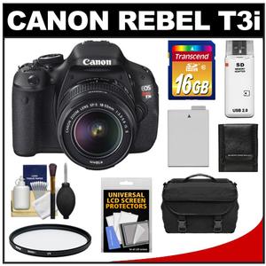 Canon EOS Rebel T3i Digital SLR Camera Body & EF-S 18-55mm IS II Lens - Refurbished with 16GB Card + Battery + Filter + Case + Accessory Kit - Digital Cameras and Accessories - Hip Lens.com