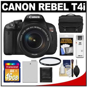 Canon EOS Rebel T4i Digital SLR Camera Body & EF-S 18-135mm IS STM Lens with 16GB Card + Battery + Case + Filter + Accessory Kit - Digital Cameras and Accessories - Hip Lens.com