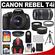Canon EOS Rebel T4i Digital SLR Camera Body & EF-S 18-55mm IS II Lens with 55-250mm IS Lens + 32GB Card + Tripod + Battery + Backpack + Filters + 2 Lenses Kit