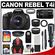 Canon EOS Rebel T4i Digital SLR Camera Body & EF-S 18-55mm IS II Lens with 75-300mm III Lens & 500mm Tele Lens + 32GB Card + Monopod + Battery + Backpack Kit