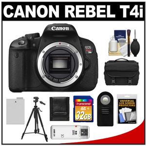 Canon EOS Rebel T4i Digital SLR Camera Body with 32GB Card + Battery + Case + Tripod + Remote + Accessory Kit - Digital Cameras and Accessories - Hip Lens.com