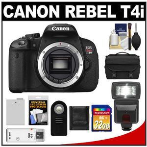 Canon EOS Rebel T4i Digital SLR Camera Body with 32GB Card + Flash + Battery + Case + Remote + Accessory Kit - Digital Cameras and Accessories - Hip Lens.com