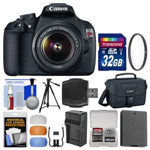 Canon EOS Rebel T5 Digital SLR Camera Body & EF-S 18-55mm IS II Lens with 32GB Card + Case + Battery + Charger + Tripod + Filter + Kit Canon EOS Rebel T5 Digital SLR Camera Body & EF-S 18-55mm IS II Lens with 32GB Card + Case + Battery + Charger + Tripod + Filter + Kit