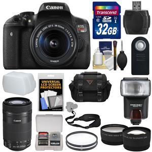 Canon EOS Rebel T6i Wi-Fi Digital SLR Camera & EF-S 18-55mm IS STM Lens with 55-250mm IS Lens + 32GB Card + Case + Filters + Flash + Tele\/Wide Lens Kit Canon EOS Rebel T6i Wi-Fi Digital SLR Camera & EF-S 18-55mm IS STM Lens with 55-250mm IS Lens + 32GB Card + Case + Filters + Flash + Tele\/Wide Lens Kit