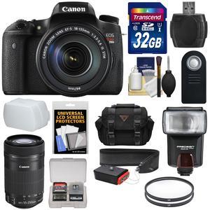 Canon EOS Rebel T6s Wi-Fi Digital SLR Camera & EF-S 18-135mm IS STM Lens with 55-250mm IS STM Lens + 32GB Card + Case + Strap + Filters + Flash + Kit