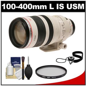 Canon EF 100-400mm f/4.5-5.6 L IS USM Telephoto Zoom Lens with Hoya Multi-Coated UV Filter + Accessory Kit