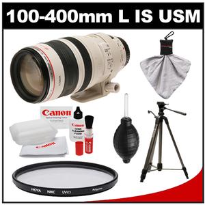 Canon EF 100-400mm f/4.5-5.6 L IS USM Telephoto Zoom Lens with Hoya Multi-Coated UV Filter + Tripod + Accessory Kit - Digital Cameras and Accessories - Hip Lens.com