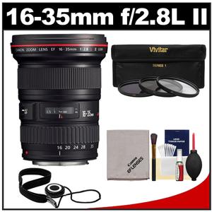 Canon EF 16-35mm f/2.8 L II USM Zoom Lens with 3 (UV/ND8/CPL) Filters + Accessory Kit