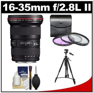 Canon EF 16-35mm f/2.8 L II USM Zoom Lens with Tripod + 3 (UV/FLD/CPL) Filters + Cleaning Kit - Digital Cameras and Accessories - Hip Lens.com