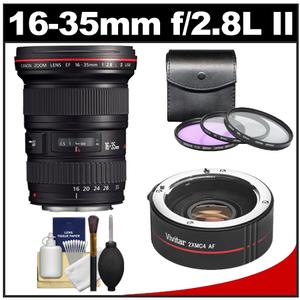 Canon EF 16-35mm f/2.8 L II USM Zoom Lens with 2x Teleconverter + 3 (UV/FLD/CPL) Filters + Cleaning Kit - Digital Cameras and Accessories - Hip Lens.com