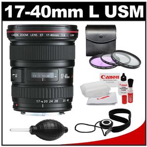 Canon EF 17-40mm f/4 L USM Zoom Lens with 3 (UV/FLD/CPL) Filters + Accessory Kit - Digital Cameras and Accessories - Hip Lens.com