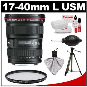 Canon EF 17-40mm f/4 L USM Zoom Lens with Tripod + Hoya HMC UV Filter + Accessory Kit - Digital Cameras and Accessories - Hip Lens.com