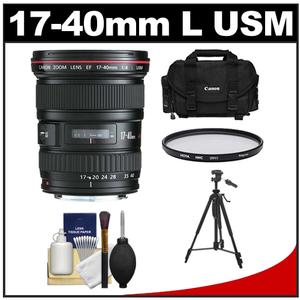 Canon EF 17-40mm f/4 L USM Zoom Lens with Case + Tripod + Hoya HMC UV Filter + Cleaning Kit - Digital Cameras and Accessories - Hip Lens.com