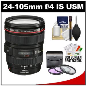 Canon EF 24-105mm f/4 L IS USM Zoom Lens - NEW (NO Original Box) with 3 UV/FLD/CPL Filters + Accessory Kit - Digital Cameras and Accessories - Hip Lens.com