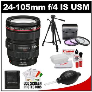 Canon EF 24-105mm f/4 L IS USM Zoom Lens - NEW (NO Original Box) with 3 UV/FLD/CPL Filters + Tripod + Accessory Kit - Digital Cameras and Accessories - Hip Lens.com