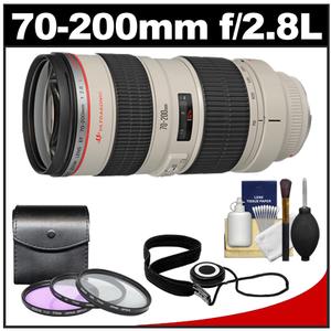 Canon EF 70-200mm f/2.8L USM Zoom Lens with 3 UV/FLD/CPL Filters + Accessory Kit - Digital Cameras and Accessories - Hip Lens.com