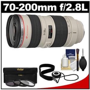 Canon EF 70-200mm f/2.8L USM Zoom Lens with 3 UV/ND8/CPL Filters + Accessory Kit