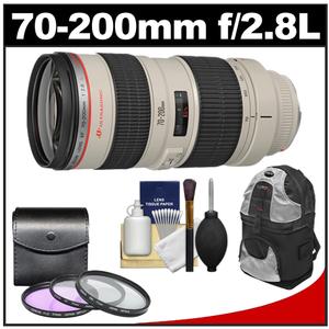 Canon EF 70-200mm f/2.8L USM Zoom Lens with 3 UV/FLD/CPL Filters + Backpack + Cleaning Kit - Digital Cameras and Accessories - Hip Lens.com
