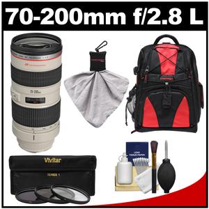 The Canon EF 70-200mm f/2.8L USM is one of the finest telephoto zoom lenses in the EF line  comparable to a single focal length lens. It has four UD-glass elements to correct chromatic aberrations. Its constant f/2.8 maximum aperture and superb image quality make it one of the most popular professional SLR lenses in the world.