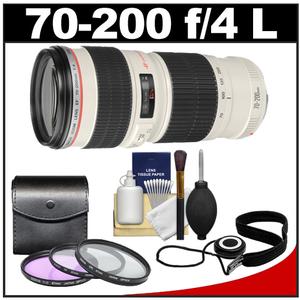Canon EF 70-200mm f/4 L USM Zoom Lens with 3 (UV/FLD/CPL) Filters + Accessory Kit - Digital Cameras and Accessories - Hip Lens.com