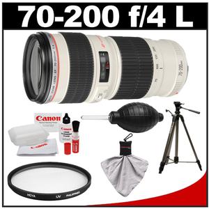 Canon EF 70-200mm f/4 L USM Zoom Lens with Hoya UV Filter + Tripod + Accessory Kit - Digital Cameras and Accessories - Hip Lens.com