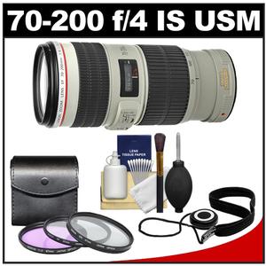 Canon EF 70-200mm f/4L IS USM Zoom Lens with 3 (UV/FLD/CPL) Filters + Accessory Kit - Digital Cameras and Accessories - Hip Lens.com