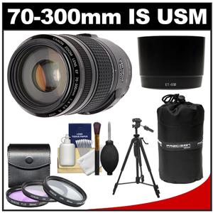 Canon EF 70-300mm f/4-5.6 IS USM Zoom Lens with 3 UV/FLD/CPL Filters + Hood + Tripod + Accessory Kit - Digital Cameras and Accessories - Hip Lens.com