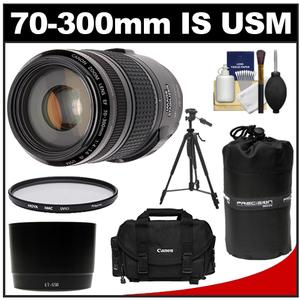 Canon EF 70-300mm f/4-5.6 IS USM Zoom Lens with Canon 2400 Case + Hoya HMC UV Filter + Hood + Tripod + Accessory Kit - Digital Cameras and Accessories - Hip Lens.com