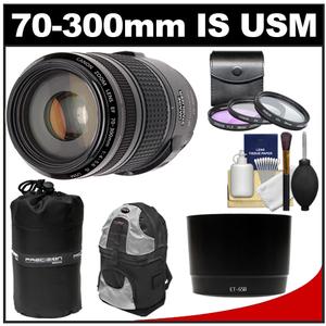 Canon EF 70-300mm f/4-5.6 IS USM Zoom Lens with Backpack + 3 UV/FLD/CPL Filters + Hood + Accessory Kit - Digital Cameras and Accessories - Hip Lens.com
