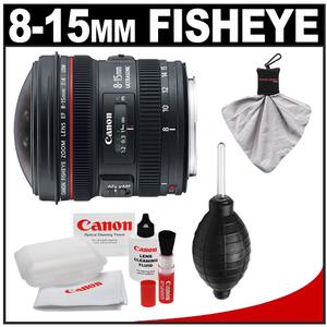 Canon EF 8-15mm f/4.0 L USM Fisheye Zoom Lens with Case & EW-77 Lens Hood + Canon Cleaning Kit - Digital Cameras and Accessories - Hip Lens.com