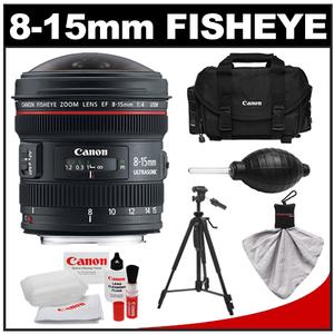 Canon EF 8-15mm f/4.0 L USM Fisheye Zoom Lens with Case + Tripod + Accessory Kit - Digital Cameras and Accessories - Hip Lens.com