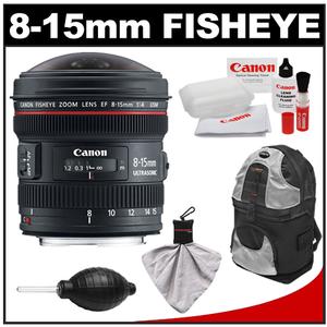 Canon EF 8-15mm f/4.0 L USM Fisheye Zoom Lens with Backpack + Accessory Kit - Digital Cameras and Accessories - Hip Lens.com