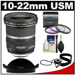 Canon EF-S 10-22mm f/3.5-4.5 USM Ultra Wide Angle Zoom Lens with 3 UV/FLD/CPL Filters + Lens Hood + Accessory Kit - Digital Cameras and Accessories - Hip Lens.com