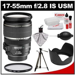 Canon EF-S 17-55mm f/2.8 IS USM Zoom Lens with Hoya HMC UV Filter + Lens Hood + Tripod + Accessory Kit - Digital Cameras and Accessories - Hip Lens.com