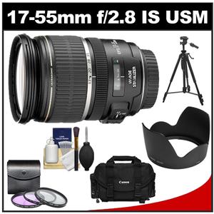 Canon EF-S 17-55mm f/2.8 IS USM Zoom Lens with Canon Case + 3 UV/FLD/CPL Filters + Lens Hood + Tripod + Cleaning Kit - Digital Cameras and Accessories - Hip Lens.com