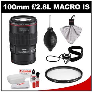 Canon EF 100mm f/2.8 L Macro IS USM Lens with Hoya UV Filter + Accessory Kit - Digital Cameras and Accessories - Hip Lens.com