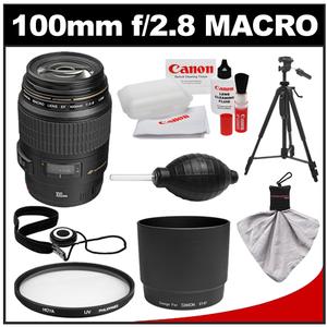 Canon EF 100mm f/2.8 Macro USM Lens with ET-67 Hood + Hoya UV Filter + Tripod + Accessory Kit - Digital Cameras and Accessories - Hip Lens.com