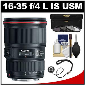 Canon EF 16-35mm f/4L IS USM Zoom Lens with UV/CPL/ND8 Filters + Kit