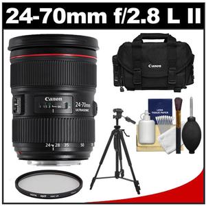 Canon EF 24-70mm f/2.8 L II USM Zoom Lens with Canon 2400 Case + Hoya HMC UV Filter + Tripod + Cleaning Kit Canon EF 24-70mm f/2.8 L II USM Zoom Lens with Canon 2400 Case + Hoya HMC UV Filter + Tripod + Cleaning Kit