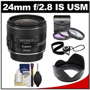 Canon EF 24mm f/2.8 IS USM Lens with 3 (UV/FLD/CPL) Filters + Lens Hood + Accessory Kit - Digital Cameras and Accessories - Hip Lens.com
