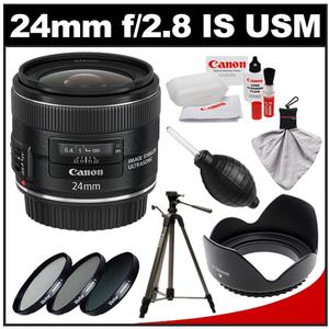 Canon EF 24mm f/2.8 IS USM Lens with 3 (UV/CPL/ND8) Filters + Tripod + Lens Hood + Accessory Kit - Digital Cameras and Accessories - Hip Lens.com