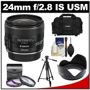 Canon EF 24mm f/2.8 IS USM Lens with Canon 2400 Case + 3 (UV/FLD/CPL) Filters + Tripod + Lens Hood + Cleaning Kit - Digital Cameras and Accessories - Hip Lens.com