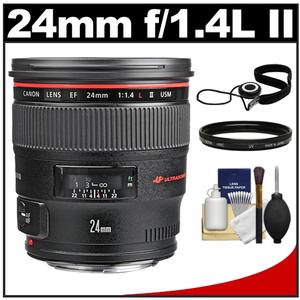 Canon EF 24mm f/1.4L II USM Lens with Hoya Multi-Coated UV Filter + Accessory Kit - Digital Cameras and Accessories - Hip Lens.com