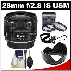 Canon EF 28mm f/2.8 IS USM Lens with 3 (UV/FLD/CPL) Filters + Lens Hood + Accessory Kit - Digital Cameras and Accessories - Hip Lens.com