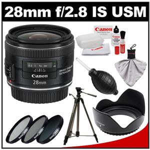 Canon EF 28mm f/2.8 IS USM Lens with 3 (UV/CPL/ND8) Filters + Tripod + Lens Hood + Accessory Kit - Digital Cameras and Accessories - Hip Lens.com