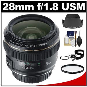 Canon EF 28mm f/1.8 USM Lens with EW-63II Hood + UV Filter + Accessory Kit - Digital Cameras and Accessories - Hip Lens.com