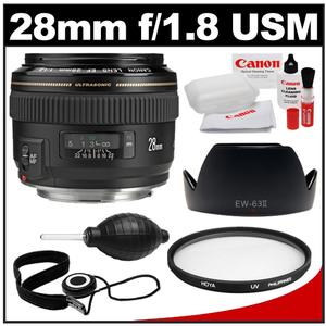 Canon EF 28mm f/1.8 USM Lens with EW-63II Hood + Hoya UV Filter + Accessory Kit - Digital Cameras and Accessories - Hip Lens.com