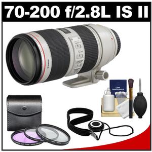 Canon EF 70-200mm f/2.8 L IS II USM Zoom Lens with 3 (UV/FLD/CPL) Filters + Accessory Kit - Digital Cameras and Accessories - Hip Lens.com